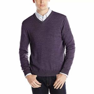 XL Calvin Klein Men's Merino Wool V-Neck Sweater Quincy Heather